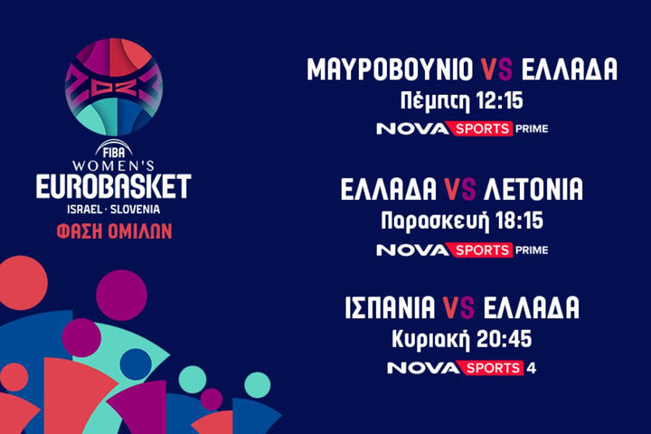 H Εθνική Γυναικών και το FIBA Women’s EuroBasket 2023 στο «παρκέ» του Novasports!