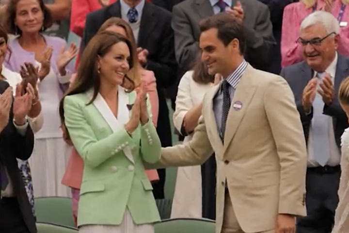 Ο Φέντερερ παρακολούθησε αγώνα του Wimbledon δίπλα στην Κέιτ Μίντλεντον