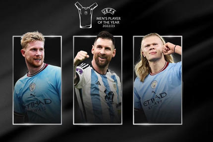 UEFA: Οι Μέσι, Χάλαντ και Ντε Μπρόινε είναι οι τρεις υποψήφιοι για τον τίτλο του κορυφαίου της χρόνιας