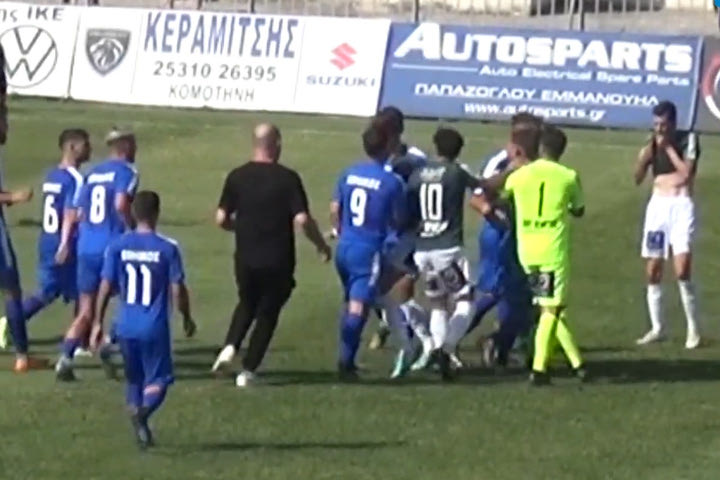 Κύπελλο Ελλάδας: Το VIDEO της σύρραξης στο παιχνίδι του Πανθρακικού με τον Εθνικό