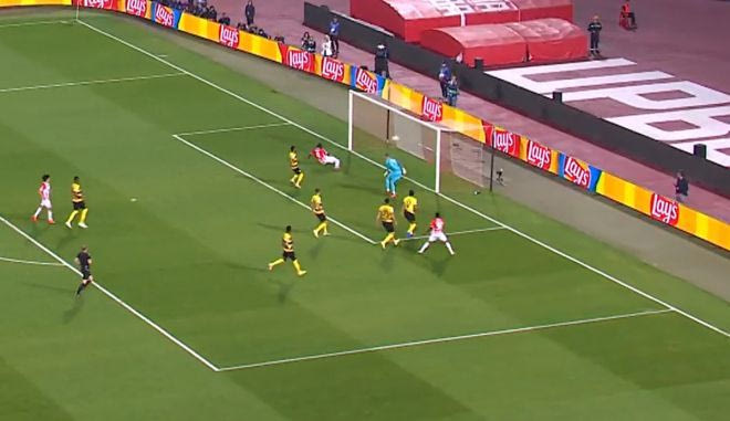 Το 1-0 για τον Αστέρα με σκόρερ τον Εντιαγέ