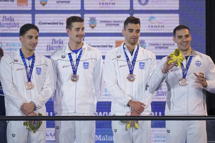 Ευρωπαϊκό κολύμβησης: Χάλκινη με Πανελλήνιο ρεκόρ η σκυτάλη στα 4X50μ. ελεύθερο