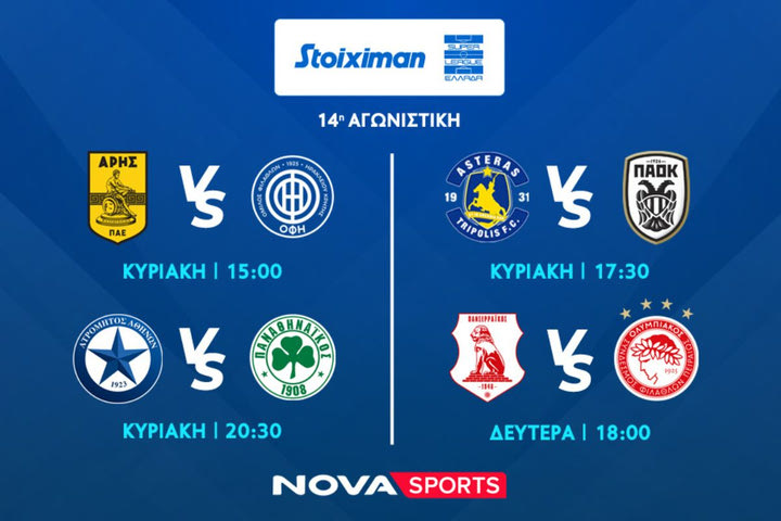 Novasports: Συναρπαστικό θέαμα με περισσότερους από 50 LIVE αγώνες από 15 εώς 18 Δεκεμβρίου