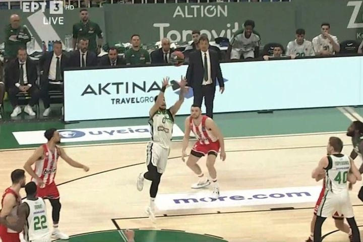 Το καθοριστικό κλέψιμο του Παναγιώτη Καλαϊτζάκη που κλείδωσε τη νίκη του Παναθηναϊκού AKTOR επί του Ολυμπιακού