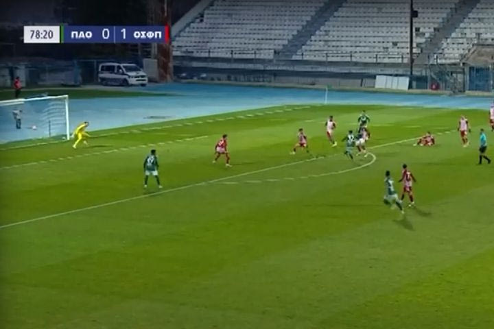 Ο Αθανασακόπουλος με υπέροχο πλασέ ισοφάρισε για τον Παναθηναϊκό Β’ σε 1-1