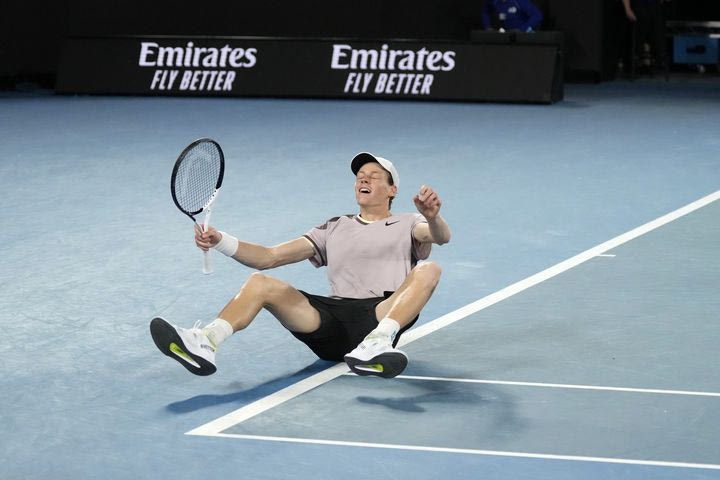 Australian Open: Το match point και οι πανηγυρισμοί του Σίνερ μετά την ιστορική νίκη επί του Μεντβέντεφ