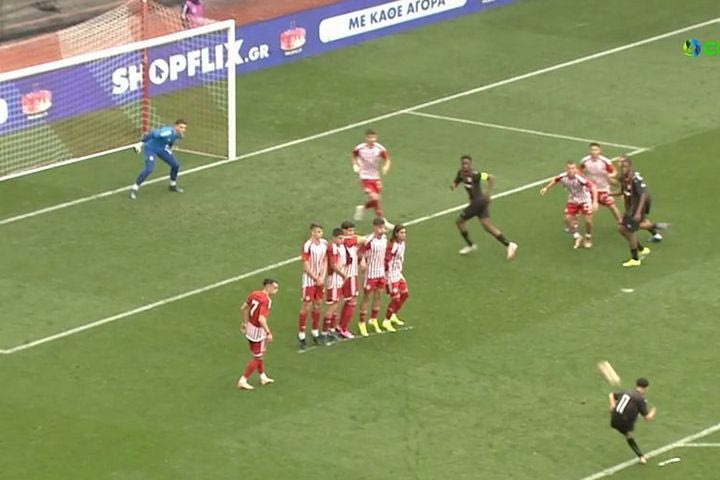 Το 1-0 της Λανς κόντρα στον Ολυμπιακό με απευθείας εκτέλεση φάουλ