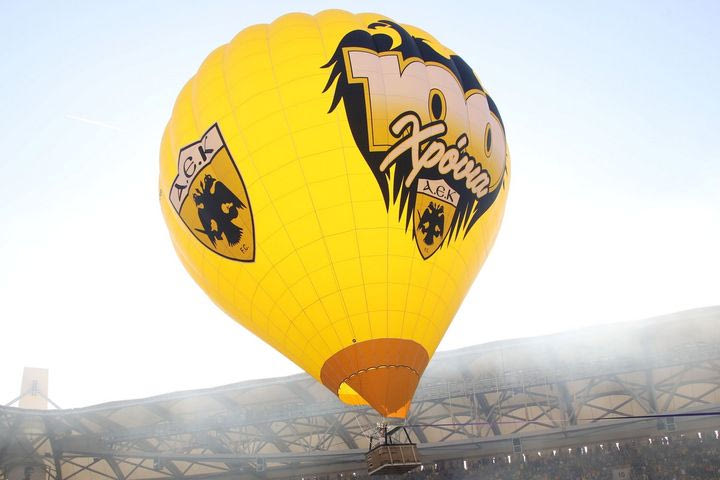 ΑΕΚ: Οι εκπληκτικές εικόνες από το αερόστατο της Ένωσης για τα 100 χρόνια