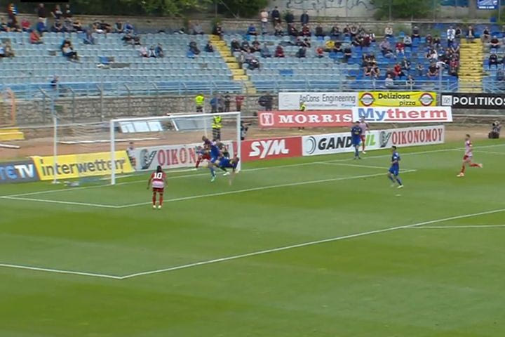 Το 3-0 του Ολυμπιακού με αυτογκόλ του Παπαδόπουλου