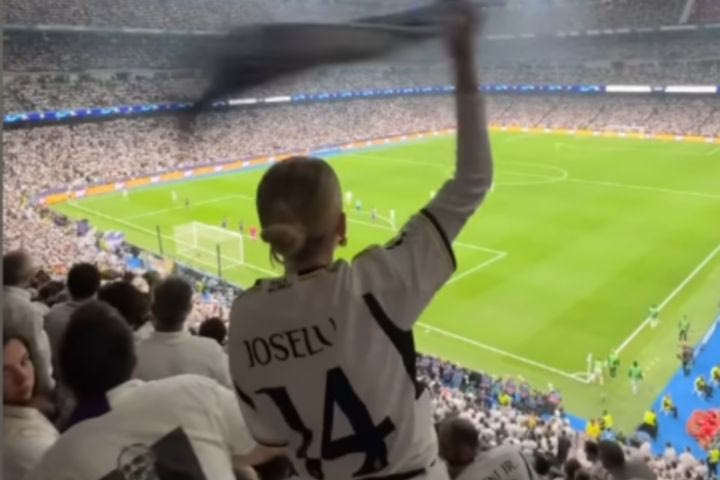 Ρεάλ Μαδρίτης: Ο ξέφρενος χορός της συζύγου του Χοσέλου με το κασκόλ των “μερένγκες” στο χέρι