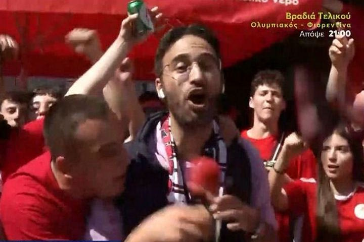 Πάρτι έξω από το “Γ. Καραϊσκάκης” από τους φίλους του Ολυμπιακού