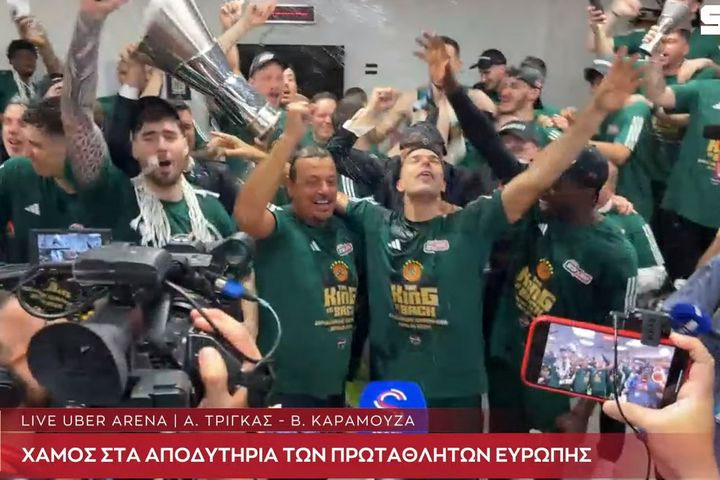 Final Four 2024, Παναθηναϊκός AKTOR: Πάρτι στα αποδυτήρια των πράσινων, ο Αταμάν αποθέωσε τον Σλούκα και πανηγύρισαν αγκαλιά