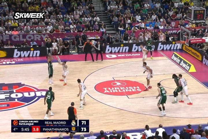 Final Four 2024, Ρεάλ – Παναθηναϊκός AKTOR: Απίστευτο τρίποντο του Σλούκα από τα οκτώ μέτρα