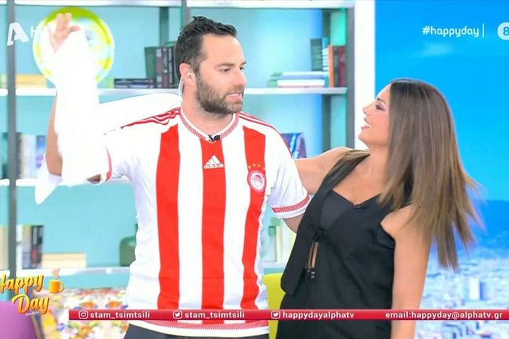 Τσιμτσιλή και Φραγκολιάς αποθέωσαν τον Ολυμπιακό στον αέρα του “Happy Day”