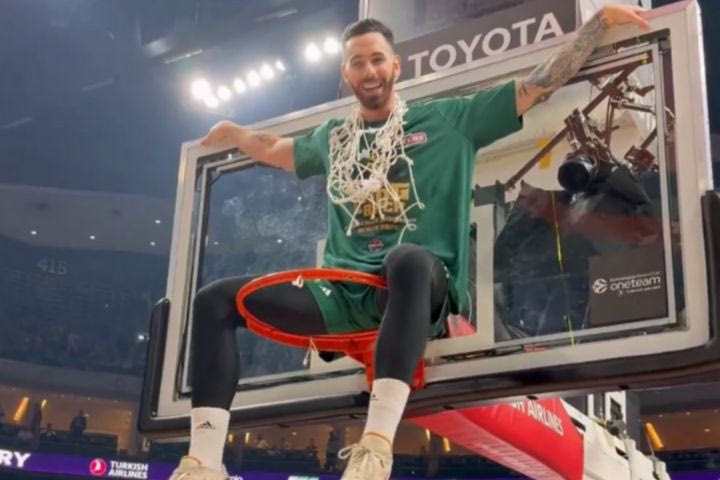 Final Four 2024, Παναθηναϊκός AKTOR: Ο επικός πανηγυρισμός του Βιλντόσα πάνω στην μπασκέτα