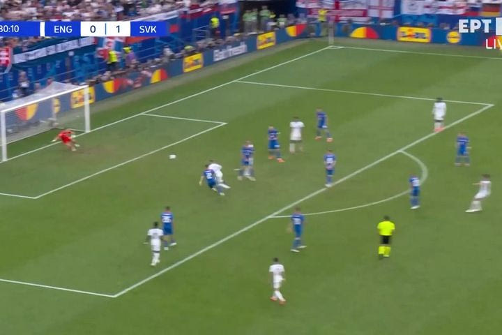 Euro 2024, Αγγλία – Σλοβακία: Τράνταξε το δοκάρι το σουτ του Ράις, αστόχησε ο Κέιν στη συνέχεια