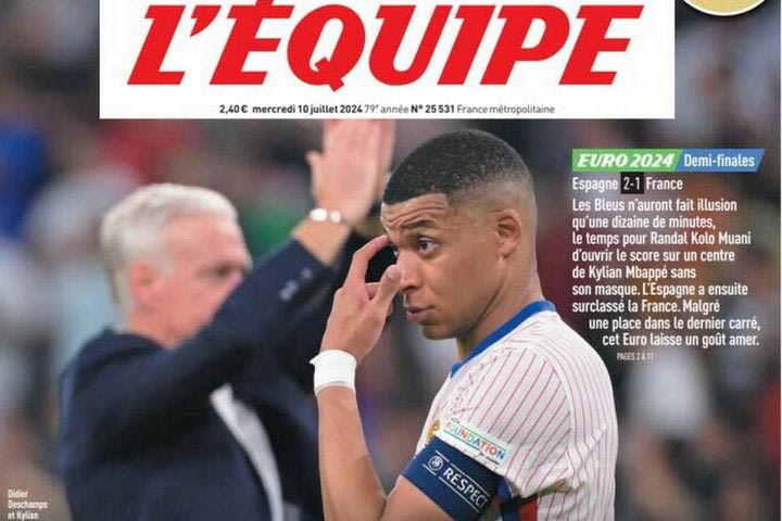 Euro 2024, Το πρωτοσέλιδο της Equipe με Εμπαπέ και Ντεσάμπ: “Έπεσε η μάσκα”