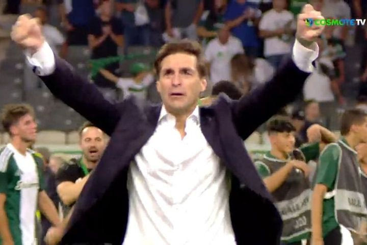 Ο πανηγυρισμός του Αλόνσο μετά την πρόκριση του Παναθηναϊκού