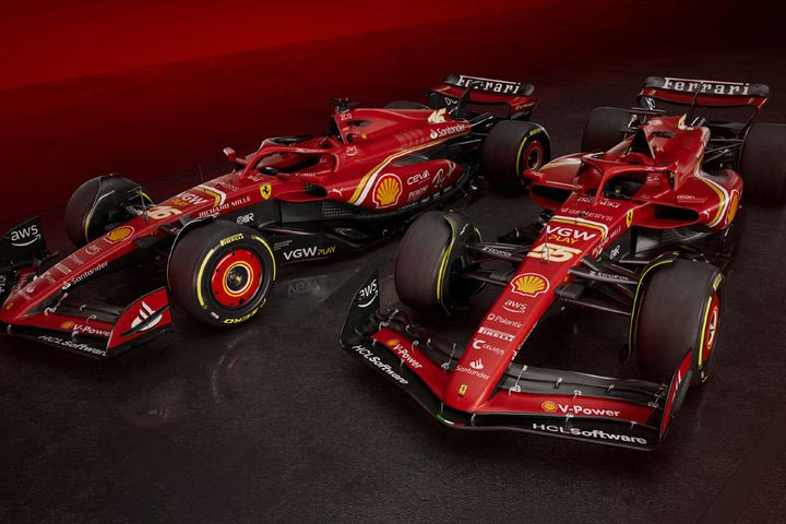 Στην πίστα για πρώτη φορά η νέα Ferrari SF-24, στο Σίλβερστοουν η Red Bull RB20