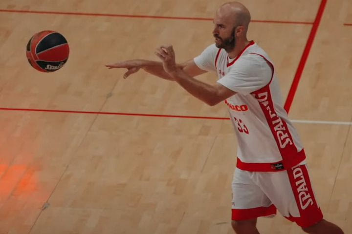 Ο Νικ Καλάθης έκρυβε την μπάλα και την εμφάνιζε στα χέρια των συμπαικτών του στην ήττα της Μονακό από τη Μάλαγα