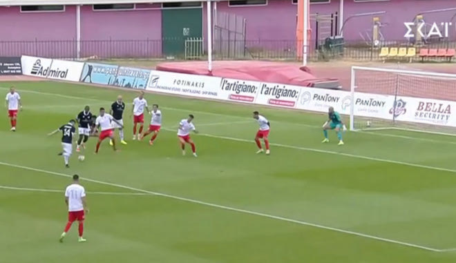 Το δυνατό βολέ του Παμλίδη για το 1-0 της Καλαμάτας κόντρα στην Παναχαϊκή