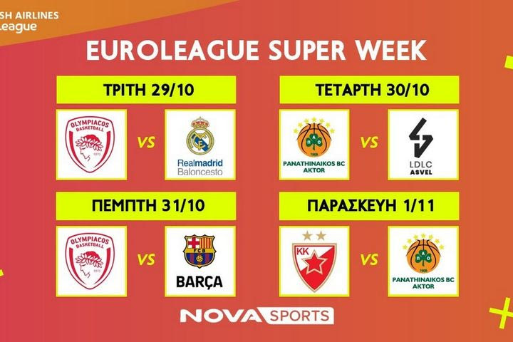 EuroLeague: “Διαβολοβδομάδα” No2 στο παρκέ του Novasports!