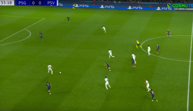 Το πλασέ του Λανγκ για το 1-0 της Αϊντχόφεν στο Παρίσι