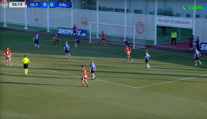 Η κεφαλιά του Γιουσούφ για το 1-0 του Ολυμπιακού