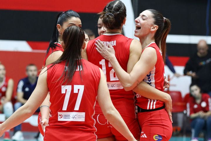 Μαρίνα Καστέλα – Ολυμπιακός 0-3: Εύκολα στις “16” του Challenge Cup οι ερυθρόλευκες