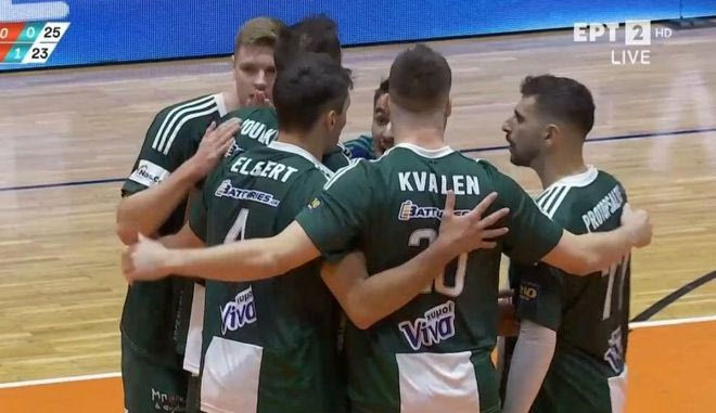 Ο Παναθηναϊκός με 25-23 απάντησε κατακτώντας το 2ο σετ και ισοφάρισε 1-1