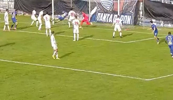 Το 1-0 για το Αιγάλεω κόντρα στον Πανιώνιο με την κεφαλιά του Ευαγγέλου