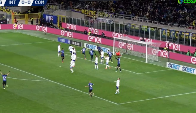 Η κεφαλιά του Αουγκούστο για το 1-0 της Ίντερ απέναντι στην Κόμο