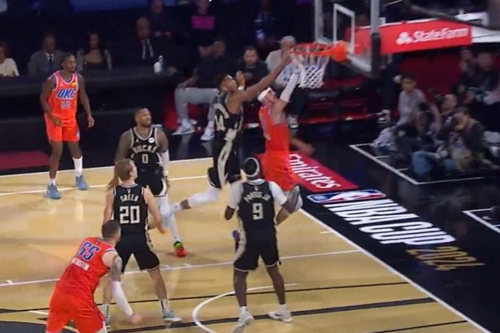 Η τάπα του Γιάννη Αντετοκούνμπο στον Καρούσο και ο πανηγυρισμός του Θανάση στα court seats