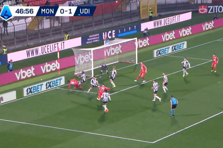 Το δυνατό σουτ του Κυριακόπουλου για το 1-1 της Μόντσα κόντρα στην Ουντινέζε