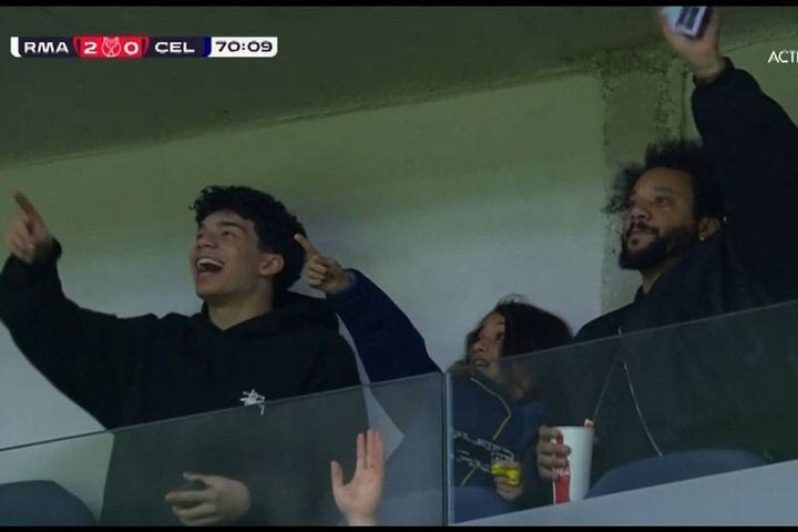 Ρεάλ – Θέλτα: Ο Μαρσέλο είδε το ματς στο Μπερναμπέου και αποθεώθηκε