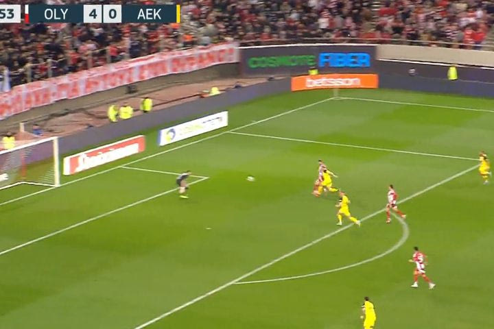 Ο Γιάρεμτσουκ “έγραψε” το 5-0 για τον Ολυμπιακό κόντρα στην ΑΕΚ