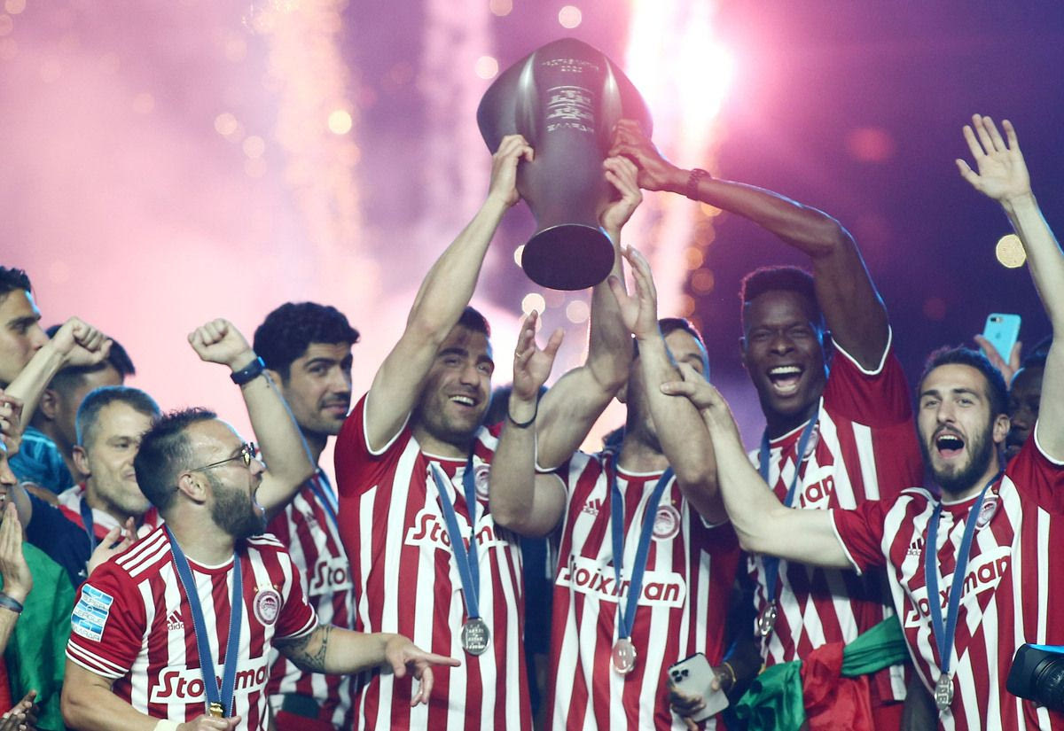 H φιέστα του Ολυμπιακού για το πρωτάθλημα του '22