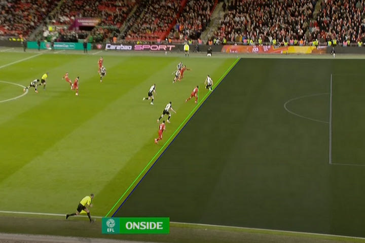 Ο Κιέζα σκόραρε, το γκολ ακυρώθηκε αρχικά και μέτρησε μέσω VAR, με την απόφαση να ανακοινώνεται σε όλο το γήπεδο από τον διαιτητή