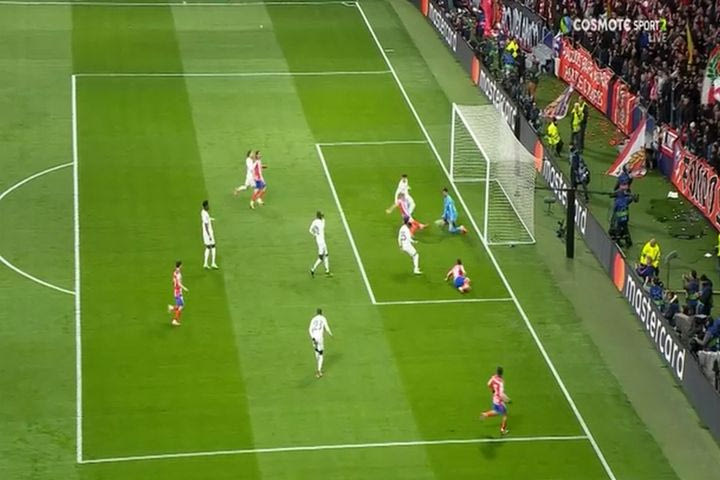 O Γκάλαχερ έκανε το 1-0 για την Ατλέτικο επί της Ρεάλ στα 27” από τη σέντρα