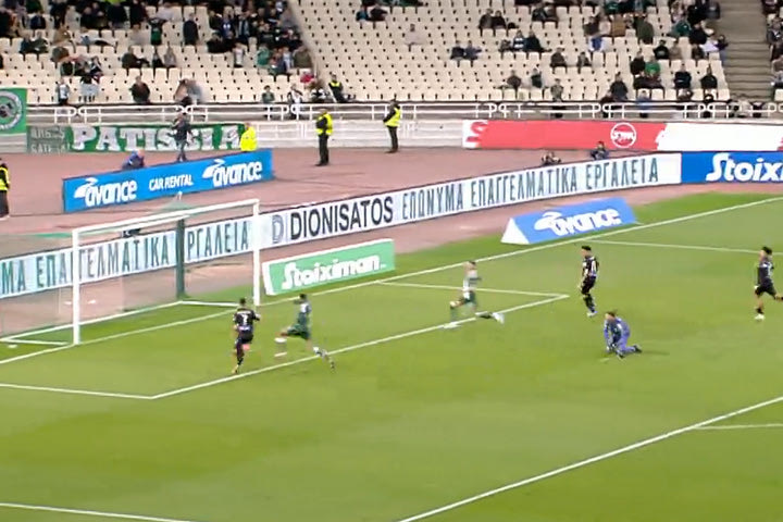Ο Κωνσταντέλιας μείωσε από κοντά σε 3-1 για τον ΠΑΟΚ
