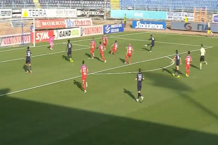 Το 1-0 της Λαμία με ωραίο τελείωμα του Τσιμπόλα στο 31′
