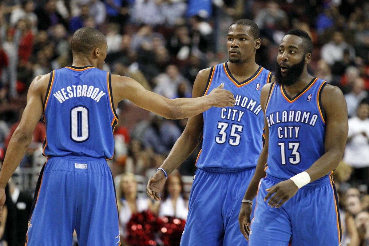 Οι Ντουράντ, Χάρντεν και Γουέστμπρουκ όταν ήταν συμπαίκτες στους Θάντερ