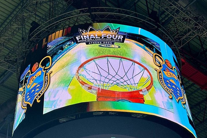 Το τζάμποτρον τοποθετήθηκε στην SUNEL Arena για το Final Four του BCL