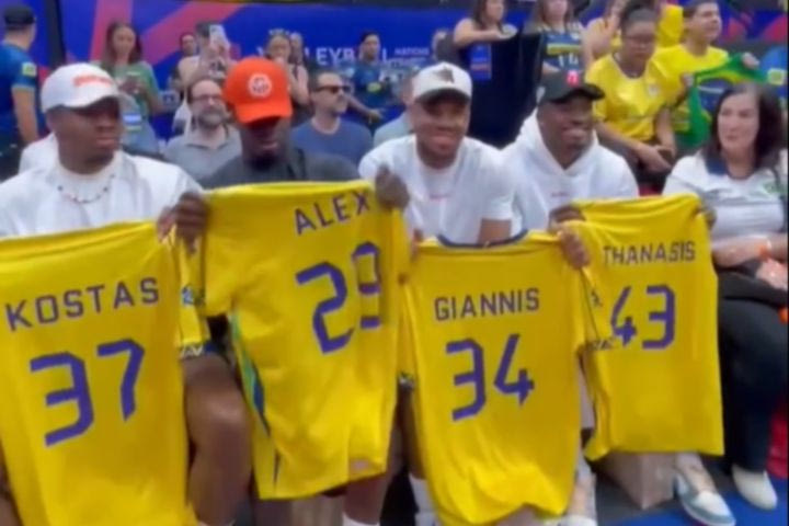 Η οικογένεια Αντετοκούνμπο πήγε να δει αγώνα βόλεϊ στο Μαρακανά