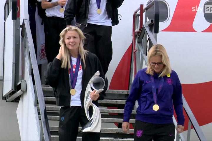 Η άφιξη της πρωταθλήτριας Ευρώπης στην Αγγλία με το τρόπαιο και η υποδοχή από τους φιλάθλους