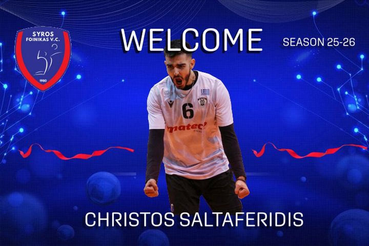 Volley League Ανδρών: Ο Χρήστος Σαλταφερίδης στον Φοίνικα Σύρου