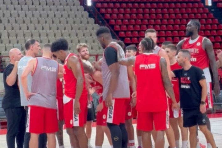 Ολυμπιακός: Τα πλάνα από την προπόνηση των ερυθρολεύκων