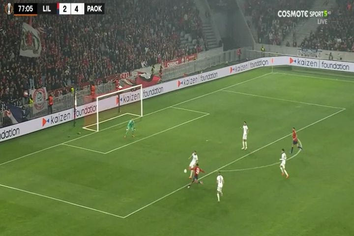 Το αριστερό σουτ του Ιγκαμάνε που έκανε το 3-4 για τη Λιλ κόντρα στον ΠΑΟΚ