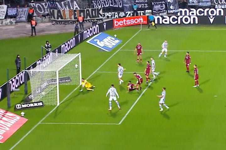 Το 2-0 του ΠΑΟΚ με τον Κωνσταντέλια μετά από γύρισμα του Κένι