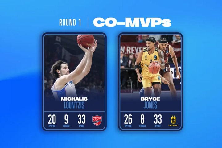 EuroCup: Ο Λούντζης του Πανιωνίου και ο Τζόουνς του Άρη μοιράστηκαν το βραβείο MVP της πρεμιέρας
